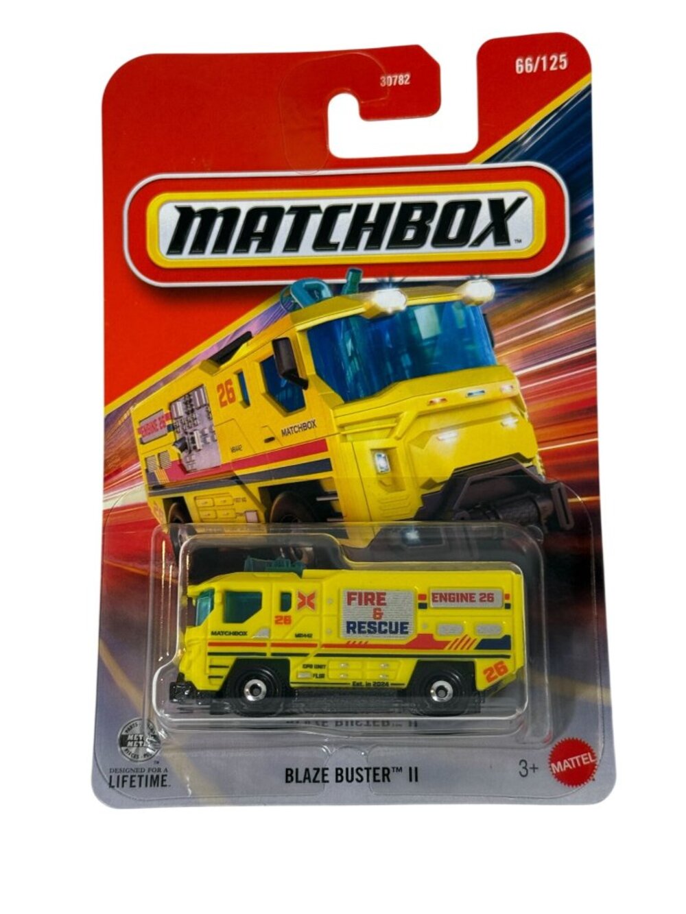 Matchbox Blaze Buster II Fire Rescue Truck 66/125 Yellow New